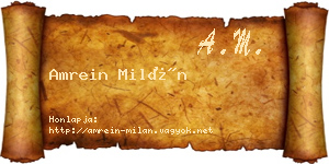 Amrein Milán névjegykártya
