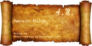 Amrein Milán névjegykártya