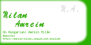 milan amrein business card